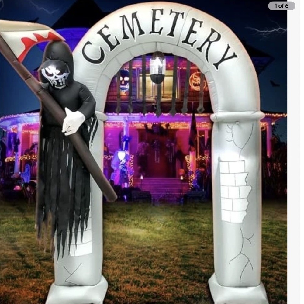 Halloween Inflatable Cemetery Arch Halloween Blow up Yard Décor Halloween Airblo